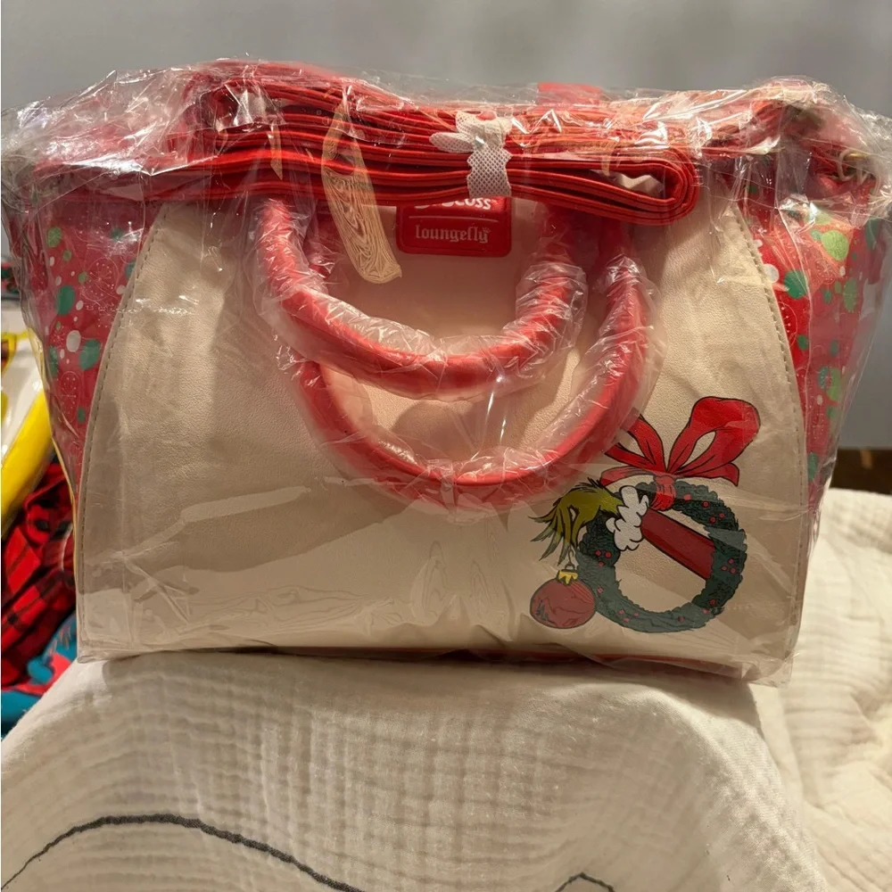 Loungefly Dr. Seuss How The Grinch Stole Christmas! Trio Tree Satchel Bag NEW - Picture 4 of 5